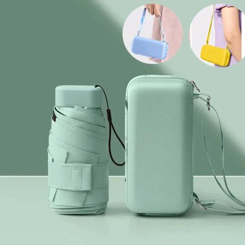 Pocket Umbrella Rain Women Flat Lightweight Umbrella Parasol