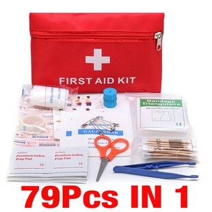 First Medical Safe Kit Bag Aid Car Hiking Camping Mini pcs