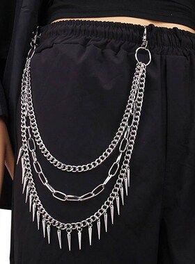 Layered Punk Chain On The Jeans Pants Women Spike Keychains