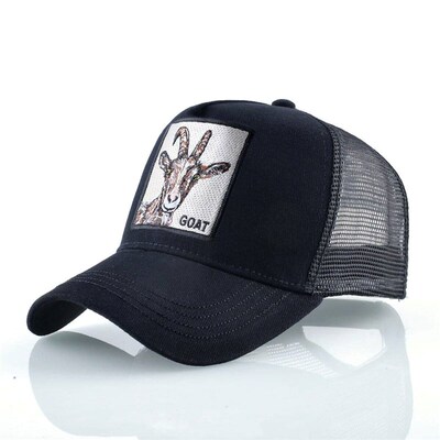 Fashion Trucker Caps With Embroidery Goat Patch Four Seasons