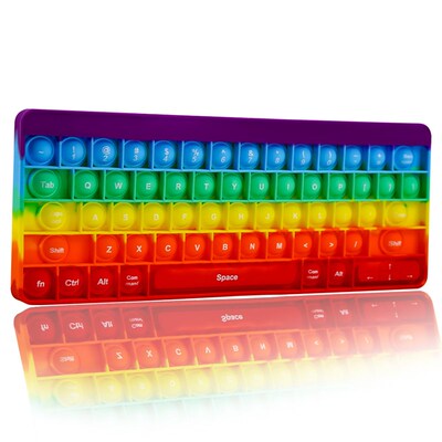 kids Rainbow Silicone  Keyboard pop it Fidget Toys按键盘玩具