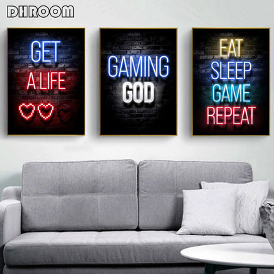 Gaming Room Decoration Poster Wall Art Video Game Canvas Pai