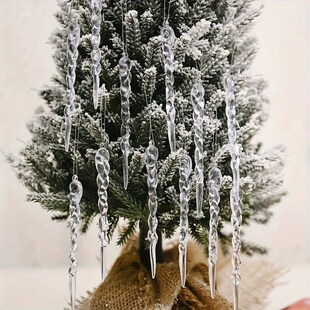 12/24/36pcs Crystal Clear Christmas Tree Ornaments Icicle De