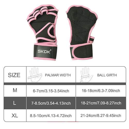 Workout Gloves With Wrist Wraps Anti-Slip Silicone Palm Prot