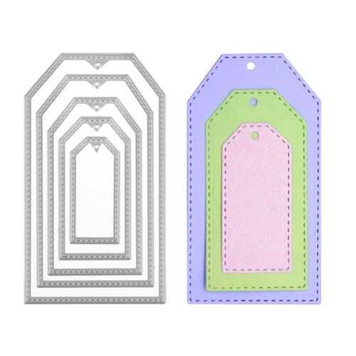 5Pcs/set Label Frame Christmas Tag Stencils Scrapbooking Pho