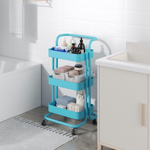 工厂好物3-Tier Rolling Utility Cart Metal Storage Organizer