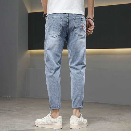 Spring and Summer New Youth Casual Jeans Mens All-match Cro