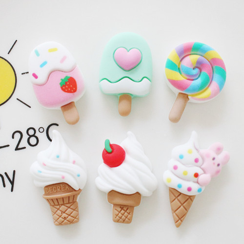 10 Pcs New Cute Mini Lollipop, Ice Cream Flat Back Resin Cab