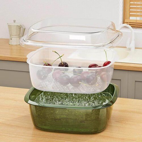 Multifunctional Double-Layer Drain Basket for Kitchen Vegeta