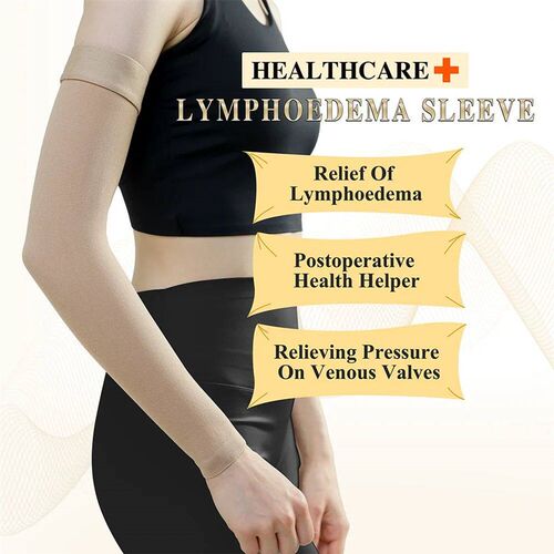 1pc Lymphedema Compression Arm Sleeve for Men Women Elastic