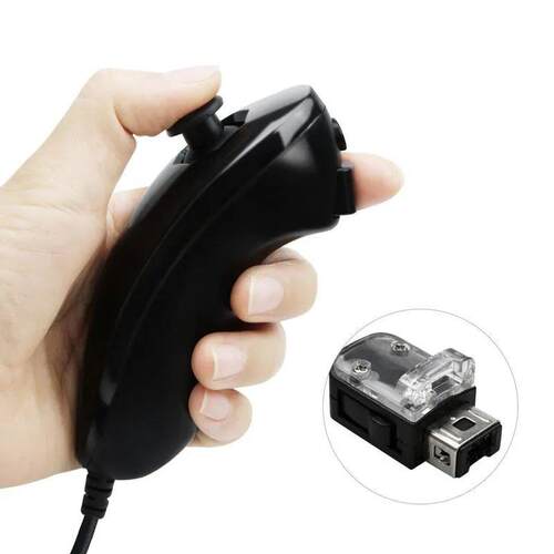 Wired Nunchuck For Nintendo Wii Game Controller Hand Curved