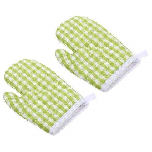 2 Pcs Oven Mitts Baking Gloves Heat Resistant Mittens Kids0