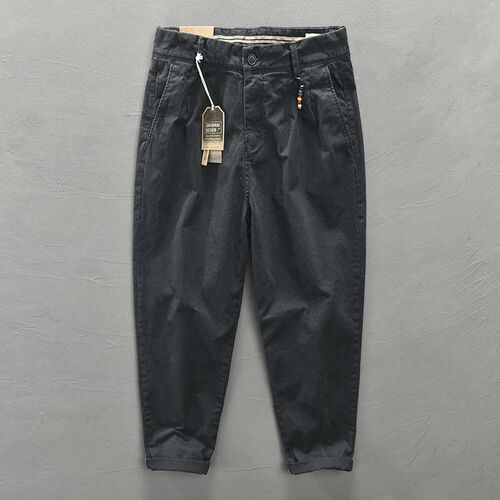 Autumn an Winter New Mens Loose Cotton Micro Cone Soli Colo