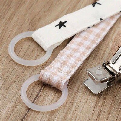 OOTDTY Baby Pacifier Clip Chain for Soothers Cotton Linen