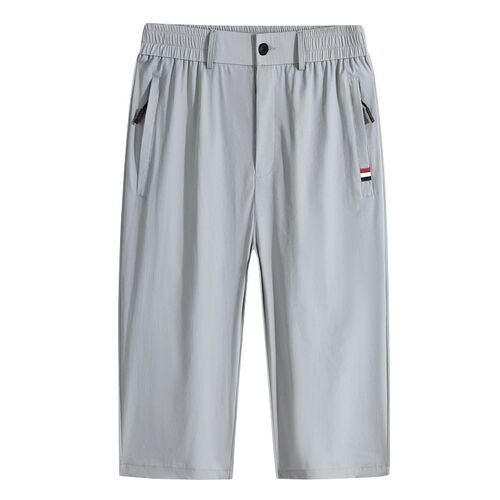 2025 Cropped Pants Mens Large Size Loose Ice Silk Quick-dry