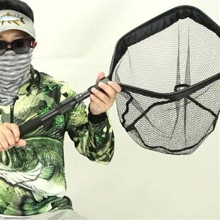 Folding Fishing Landing Net Floating Fishing Net EVA Handle