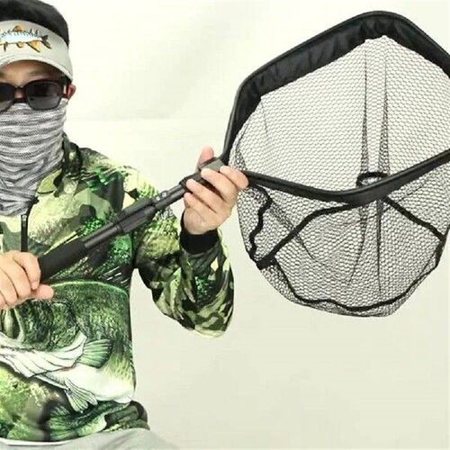 Folding Fishing Landing Net Floating Fishing Net EVA Handle