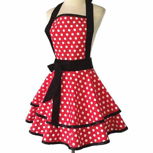 Dot Apron Pattern Kitchen Cooking Assorted Color Cotton