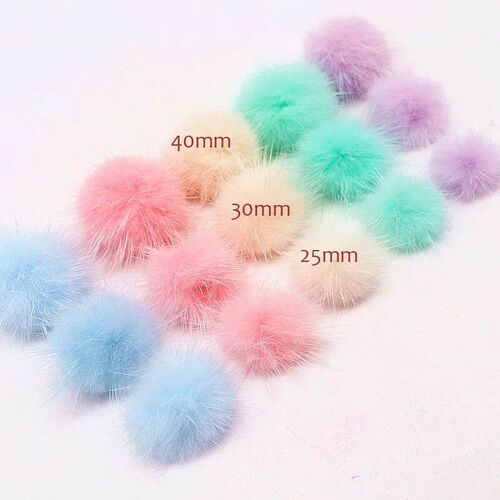 Mink Pompom 25mm 30mm 40mm Fur Balls DIY Pompon for Sewing o