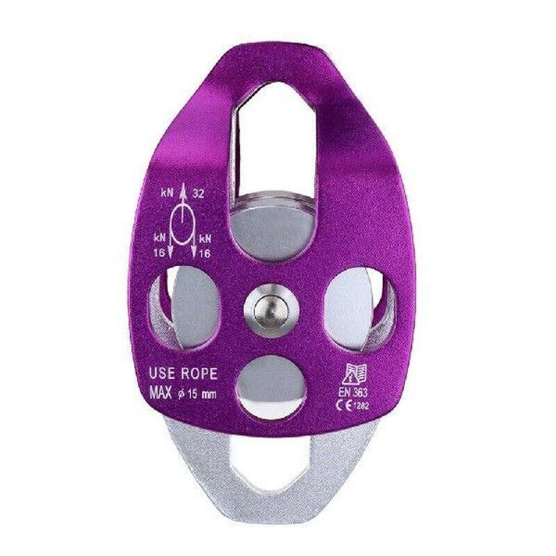 32KN Ball Bearing Climbing Double Pulley Swing Pulley for - 实物图