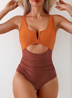 Quickdrying Concealing Slimming Contrastcolor Swimwear for W