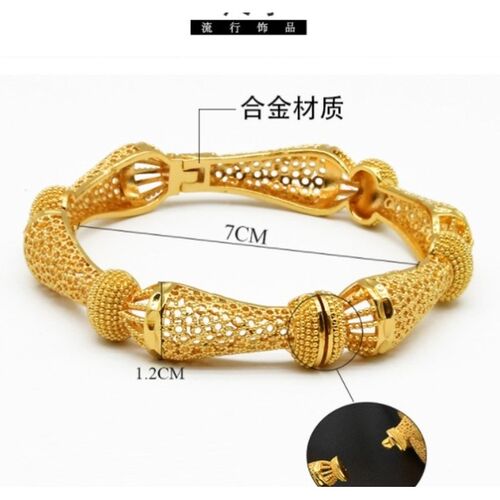 24K gold plated bracelet Dubai bride Gold Bracelet 沙金手镯