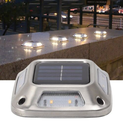 1PCS 8 LEDs Solar Ground Light Solar Light Waterproof Warm L