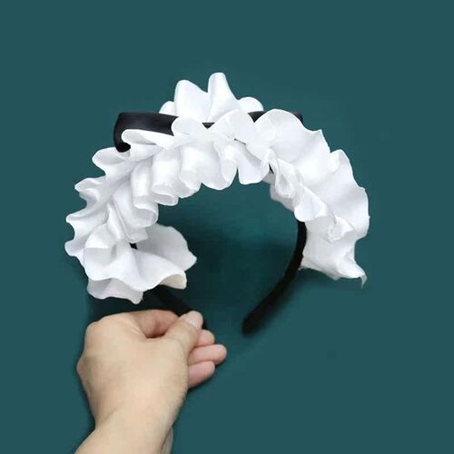 Women Cosplay French Maid Costume Props White Apron Feather