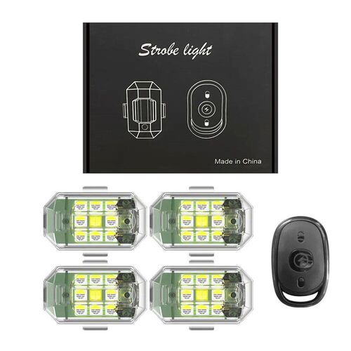 4PCS Wireless LED Drone Strobe Light for Motorcycle Car Bike