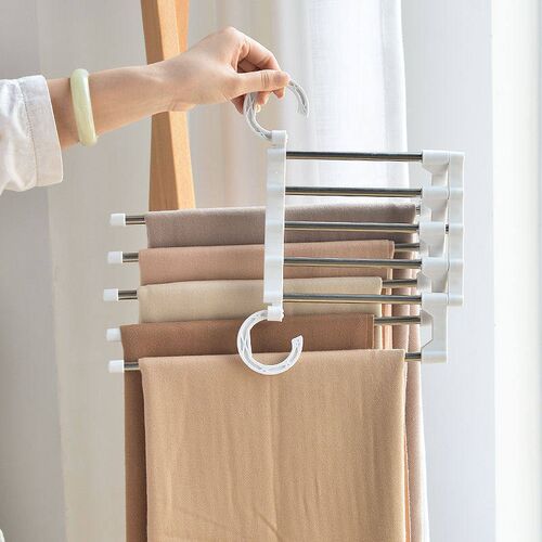 5 In 1 Magic Trousers Rack Closet Storage Organizer Multi-la