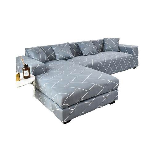Sofa Cover Geometric Couch Cover Elastic for L Shaped Chaise