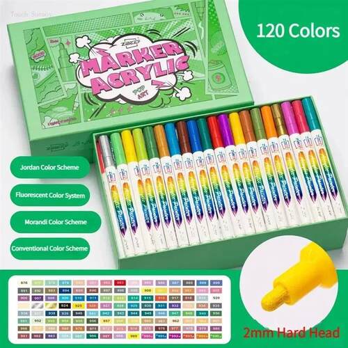 12-120 Colors Acrylic Paint Marker Pens for Rock Painting Pa