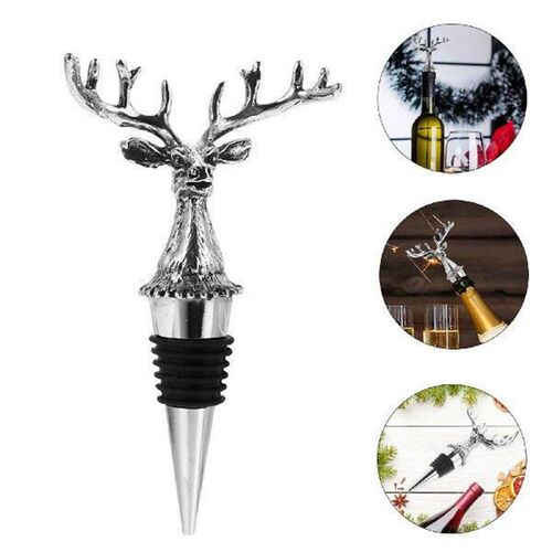 Deer Head Bottle Stopper Cork Alloy Stylish Retro Red Plug