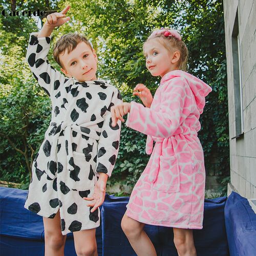 Children Bath Robes Flannel Winter Kids Sleepwear Robe Infan