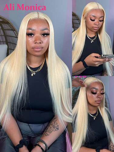 613 Human Hair 13x4 Lace Front Frontal Wig Straight Transpar