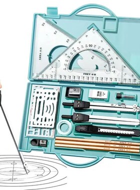 Drafting Kit Geometry Drawing Tools Set Triangle Ruler Compa