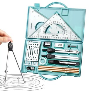 Drafting Kit Geometry Drawing Tools Set Triangle Ruler Compa