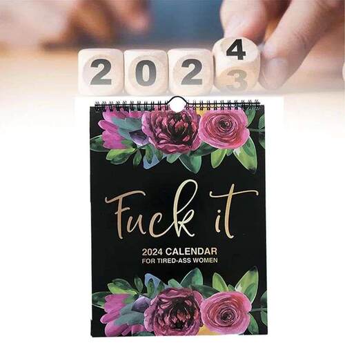 2024 Calendar For Tired-Ass Women Memo Pages Family Planner