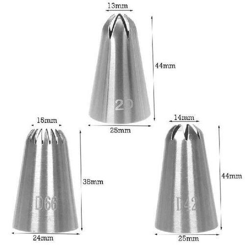 #D66#D42#2D Stainless Steel Icing Piping Tips Cupcake