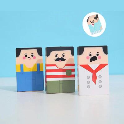 Creative Pencil Eraser Baldness Old Man Eraser Student Stati