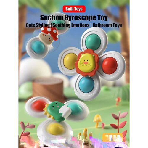 3pcs of Set 0-3 years old Baby Bathroom Spinning Toys,Can be