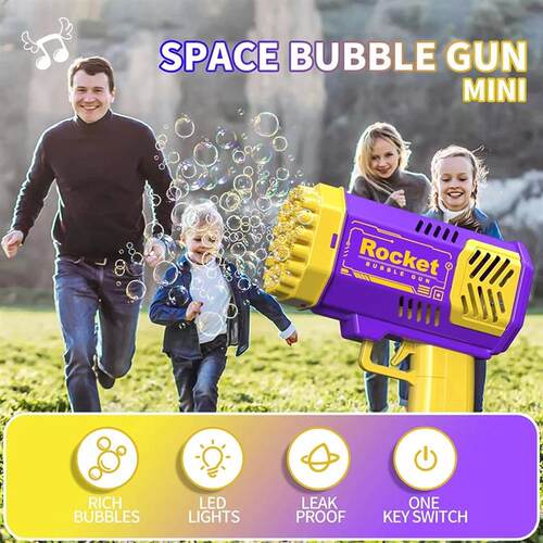 40 Holes Electric Rocket Bubble Gun Toy Bubbles Machine Auto