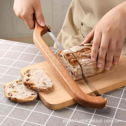 Wooden Bread Knife Serrated Toast Bread Splitting Knife