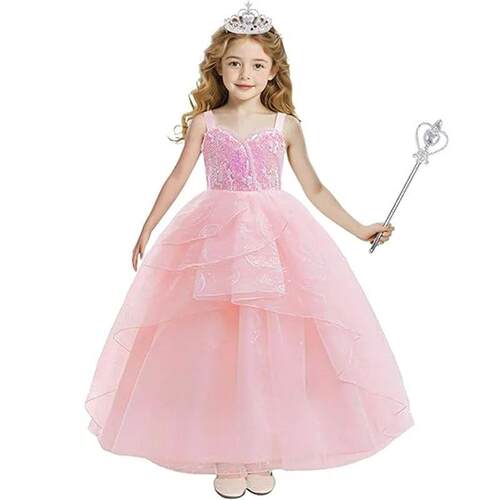 Movie Magic Wicked Witch Cosplay Costume Glinda Pink Sequins