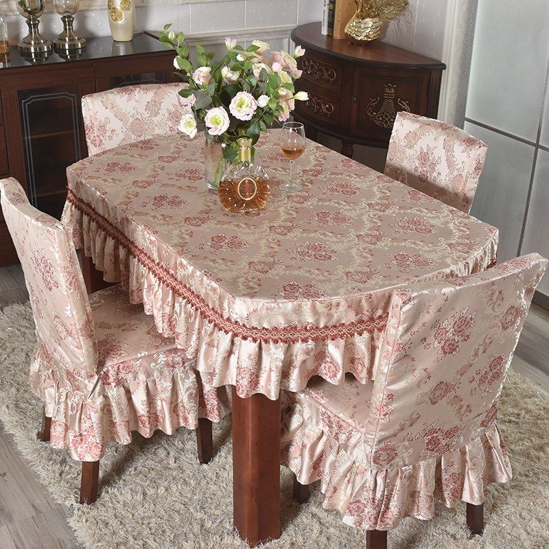 椭圆形餐桌布可折叠伸缩桌桌布布艺家用圆角方形固定桌简欧定制