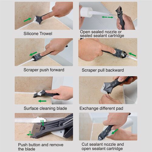 5 In 1 Silicone Remover Sealant Smooth Scraper Caulk Finishe