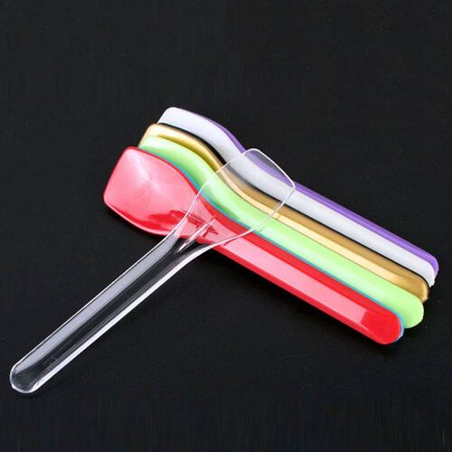 50pcs Plastic Spoons  Disposable Ice Cream Scoop Family Spoo