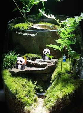 Panda Mini Figurines Miniature Panda Microo Landscape Orname