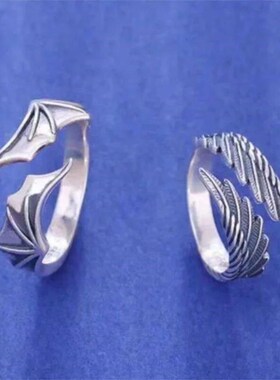 Angel Demon Wing Couples Rings For Women Men Matching Best F