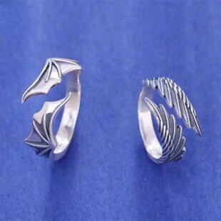 Angel Demon Wing Couples Rings For Women Men Matching Best F